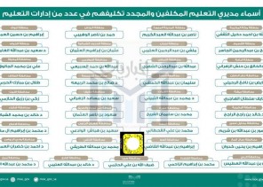 نقل وتمديد تكليف لعدد من مدراء التعليم