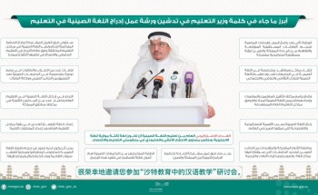 أبرز ما جاء في كلمة وزير التعليم في تدشين ورشة عمل إدراج اللغة الصينية في التعليم